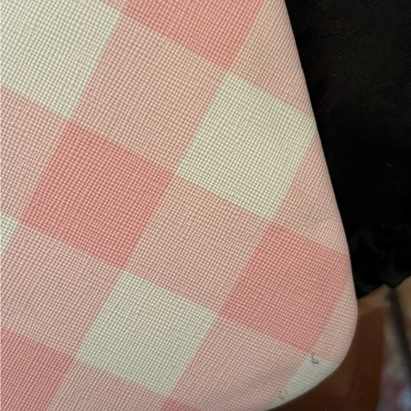 Kate Spade Pink Checkered Cosmetic Bag Mean Girl Plaid Millennial Pink Y2K - Picture 5 of 9
